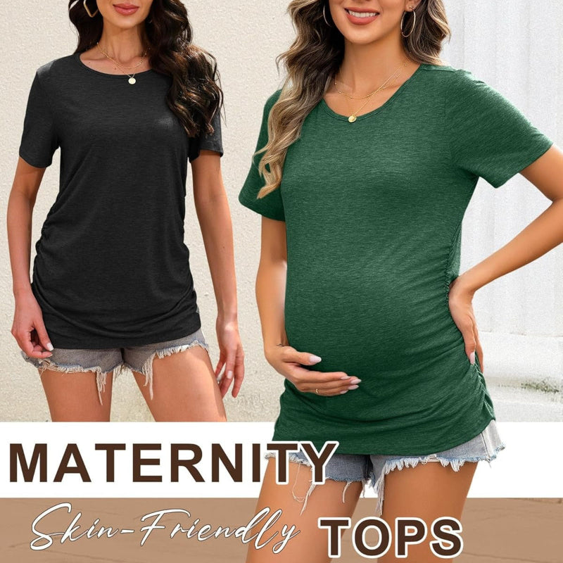 Women's 3 Pack Summer Maternity Shirts – Short Sleeve Casual Tops