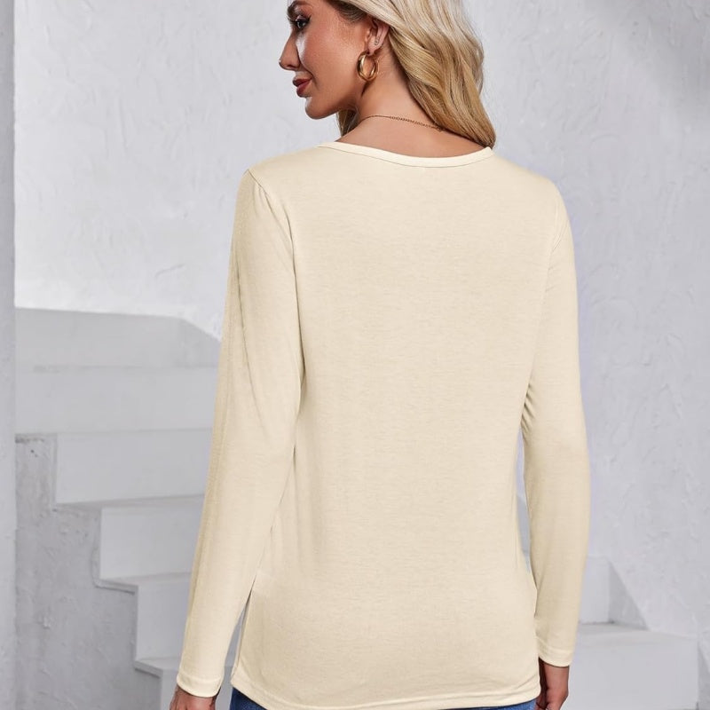 Women's Long Sleeve Crewneck Tops – Basic Casual Tee, Spring Pack