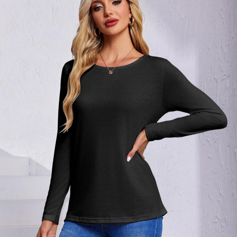 Women's 3 Pack Long Sleeve Crewneck Tee – Spring Casual