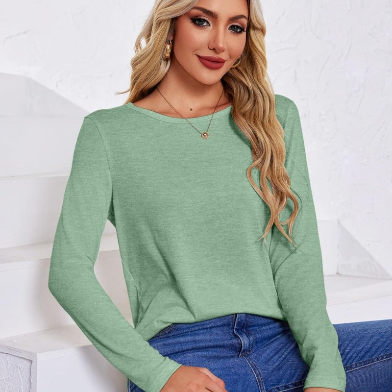 Women's 3 Pack Long Sleeve Crewneck Tee – Spring Casual