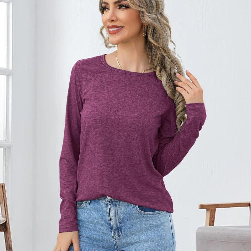 Women's 3 Pack Long Sleeve Crewneck Tee – Spring Casual